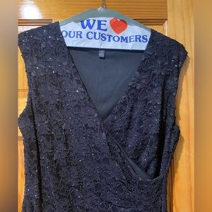 Beautiful black beaded cocktail dress, size 16